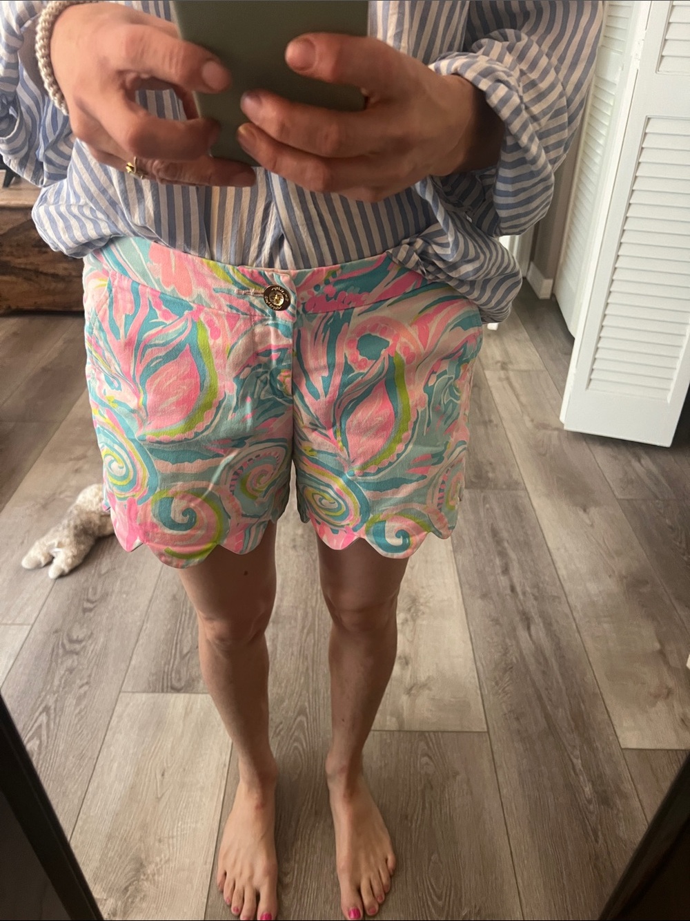 Lilly Pulitzer Pink Multi Swirl Scalloped Hem Shorts